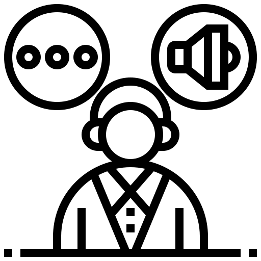 Representación iconográfica de persona escuchando grabación narrada de un libro o artículo