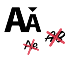 Representación gráfica de diferentes tipografías y los usos no recomendados en accesibilidad